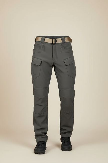 Pantalon Cargo Gris Tactique Multipoches Élastique Homme - Polyester - vue 3