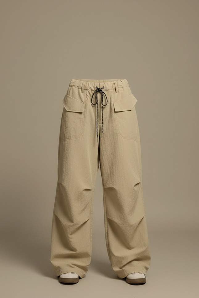 Pantalon Cargo Beige Ample Taille Basse Femme - Toile - vue 3