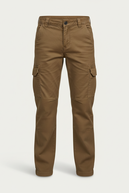 Pantalon Cargo Kaki Droit Coton Multipoches Enfant - vue 3