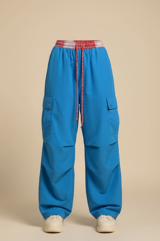 Pantalon Cargo Bleu Ample Parachute Femme - Polyester - vue 3