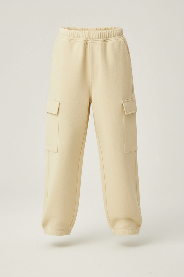 Pantalon Cargo Beige Ample Décontracté Poches - Molleton - vue 3