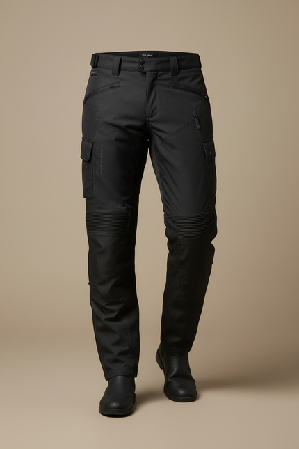 Pantalon Cargo Noir Technique Plissé Imperméable Homme - Gabardine - vue 3