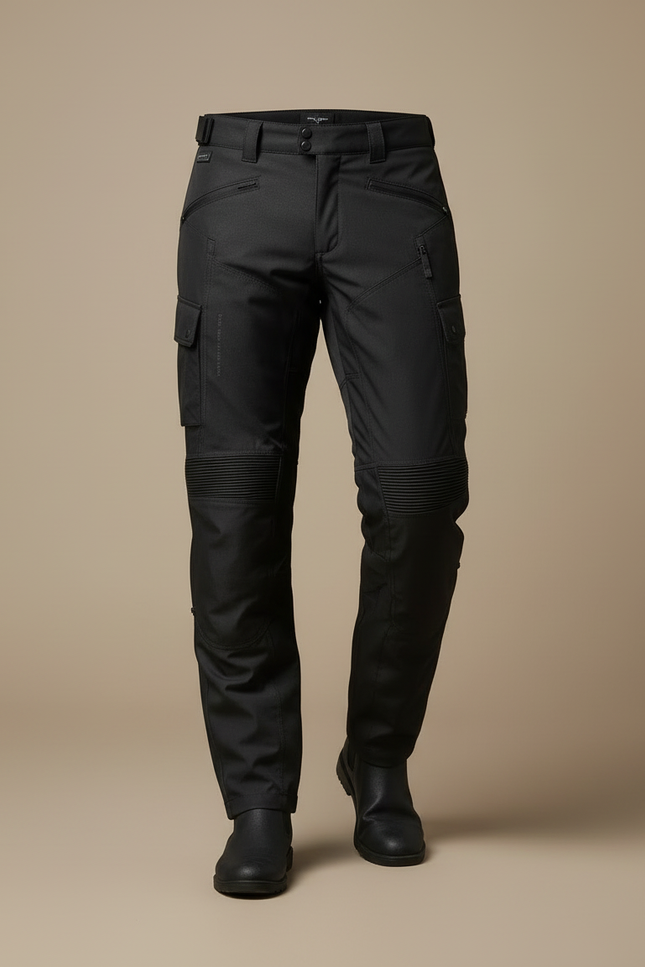 Pantalon Cargo Noir Technique Plissé Imperméable Homme - Gabardine - vue 3