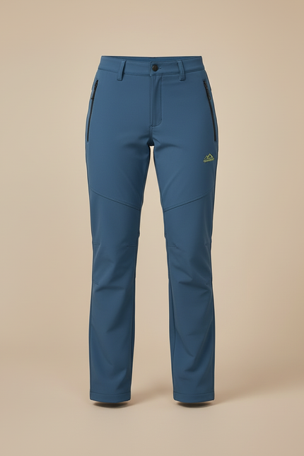 Pantalon Cargo Bleu Coupe Droite Imperméable Randonnée Femme - Polyester - vue 3