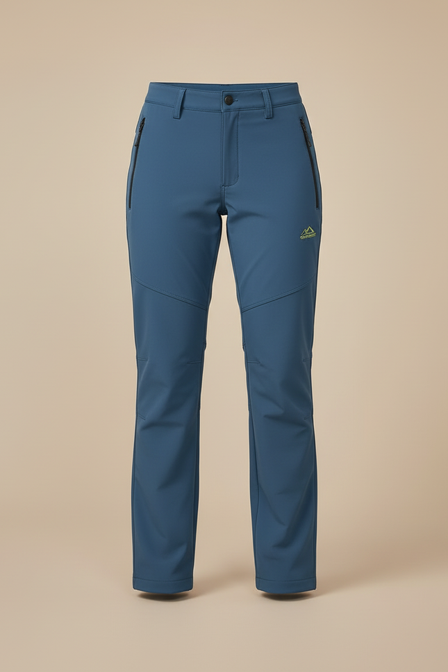 Pantalon Cargo Bleu Coupe Droite Imperméable Randonnée Femme - Polyester - vue 3