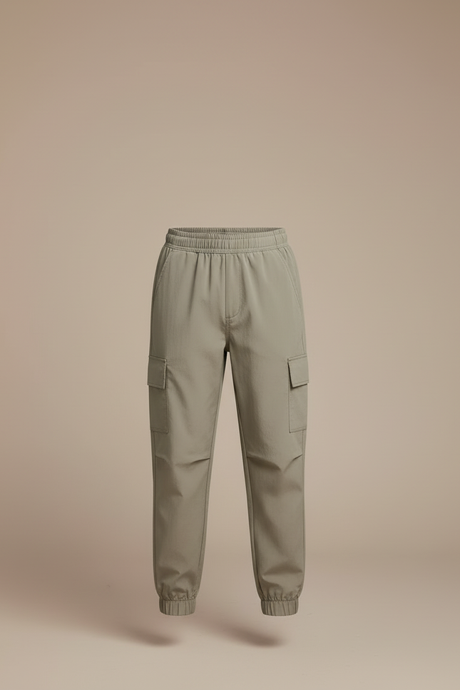 Pantalon Cargo Kaki Coton Décontracté Poches Enfant - Polyester - vue 3