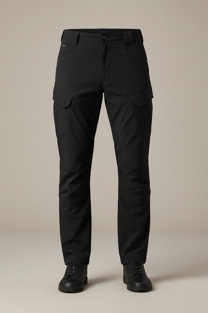 Pantalon Cargo Noir Tactique Ajusté Homme - Polyester - vue 3