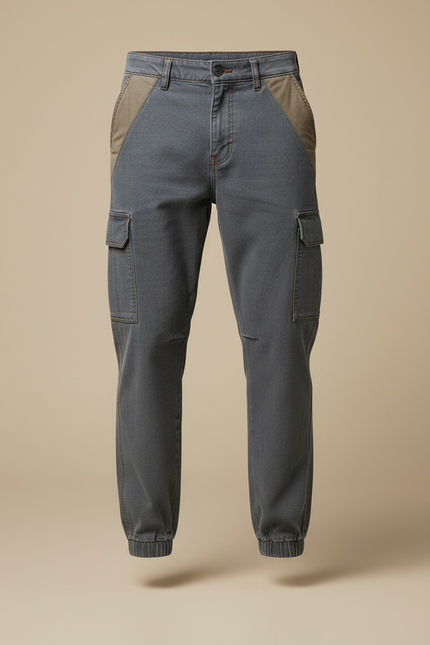 Pantalon Cargo Gris Décontracté Jogger Homme Coton - Jean - vue 3
