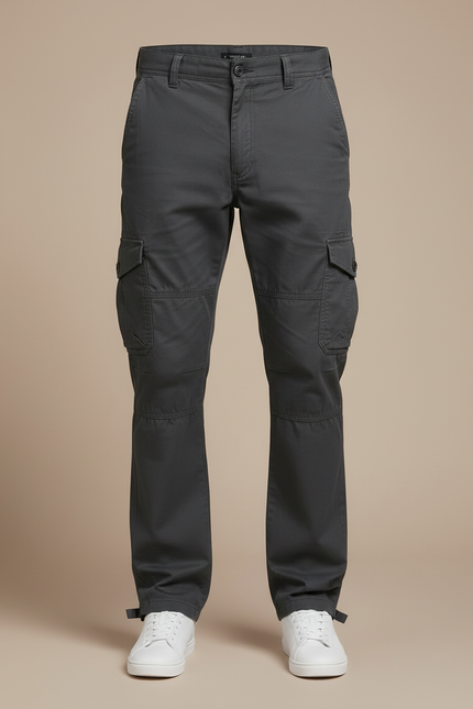 Pantalon Cargo Coton - Gris - vue 3