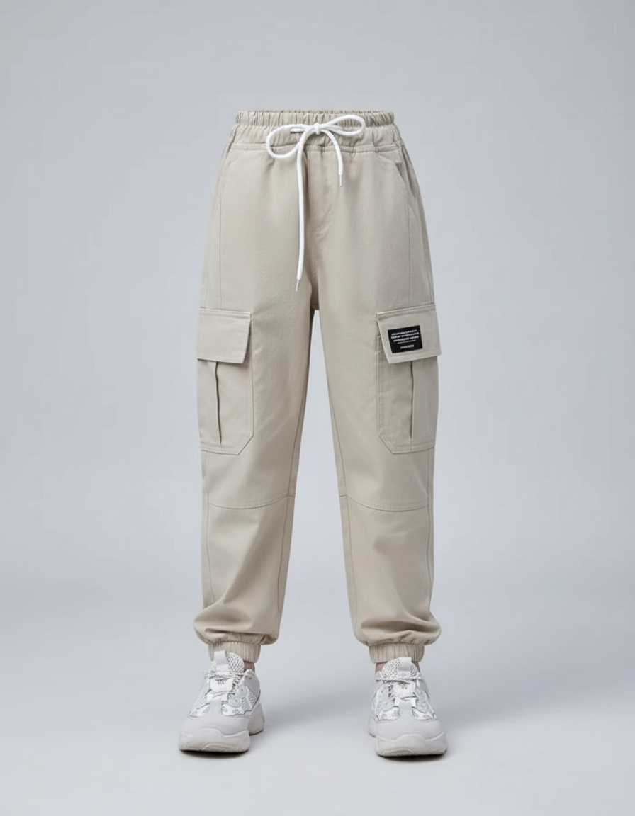 Pantalon Cargo Ado Garçon - Beige Gabardine - vue 2