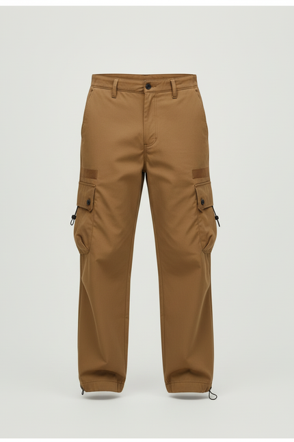 Pantalon Cargo Marron Ample Décontracté Homme Coton - Gabardine - vue 3