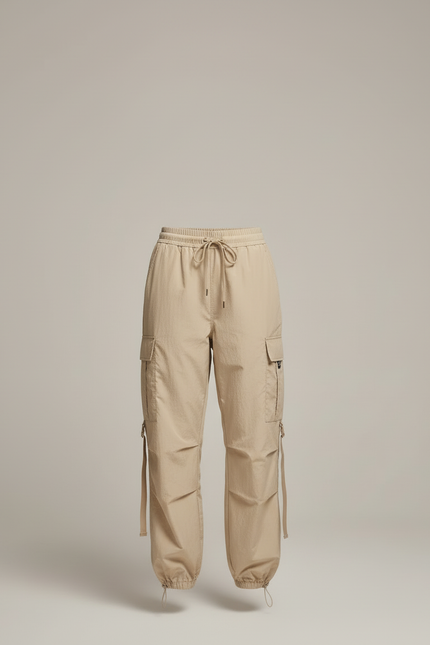 Pantalon Cargo Beige Fluide Multipoches Femme Décontracté - Polyester - vue 3