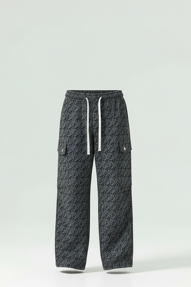 Pantalon Cargo Gris Imprimé Ample Décontracté Enfant - Molleton - vue 3