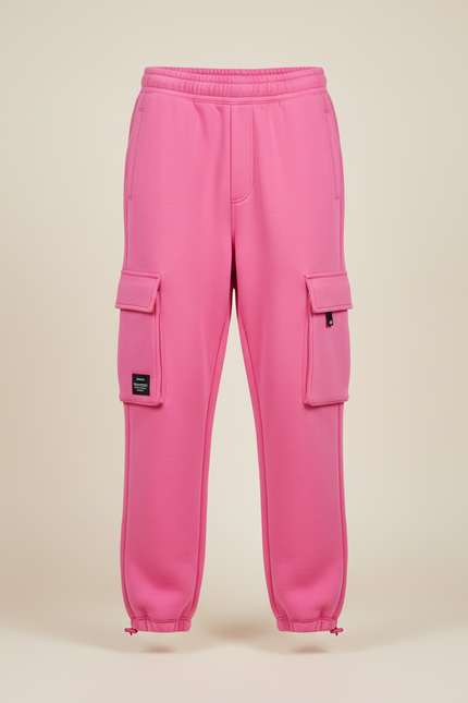 Pantalon Cargo Rose Ample Molletonné Multipoches Femme - vue 3