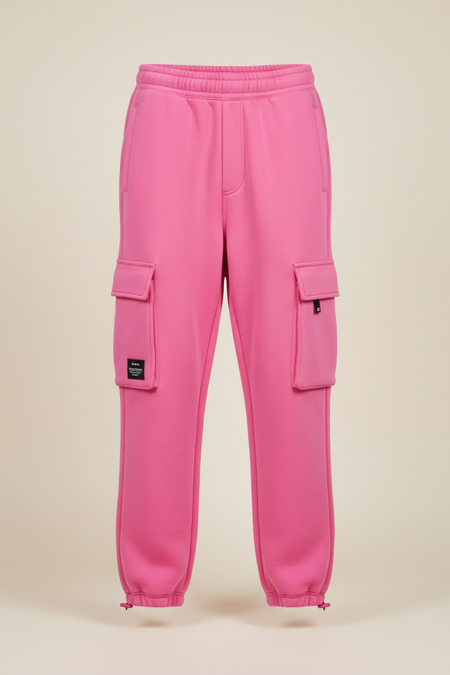 Pantalon Cargo Rose Ample Molletonné Multipoches Femme - vue 3