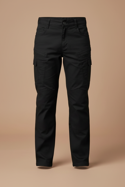 Pantalon Cargo Noir Enfant Coton Multi-Poches Décontracté - vue 3