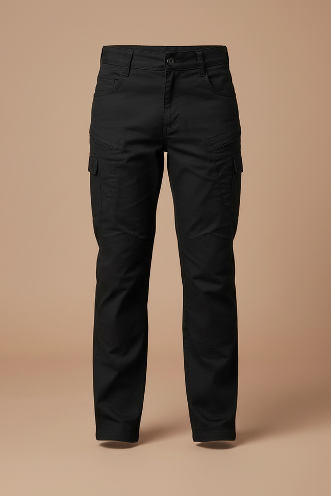 Pantalon Cargo Noir Enfant Coton Multi-Poches Décontracté - vue 3
