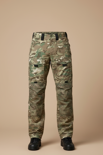 Pantalon Cargo Camouflage Militaire Multipoches Homme Tactique - Multicolore Toile - vue 3