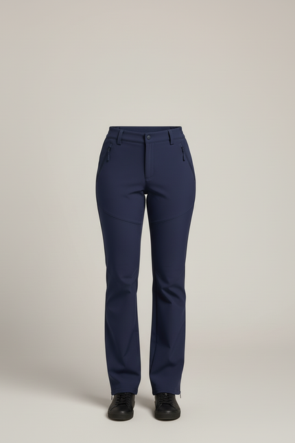 Pantalon Cargo Bleu Marine Coupe Droite Multipoches Décontracté - Polyester - vue 3