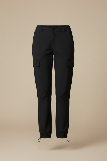 Pantalon Cargo Noir Léger Sportif Multipoches Femme - Polyester - vue 3