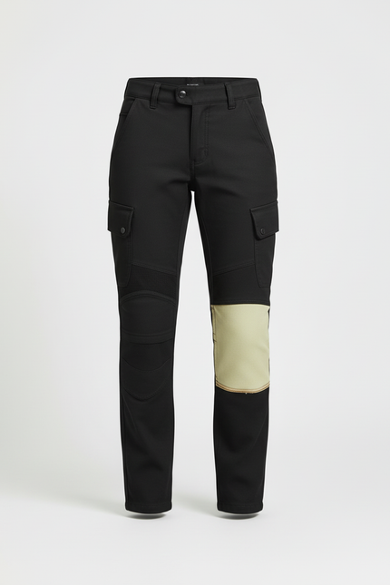 Pantalon Cargo Noir Femme Décontracté Renforcé Ample - Gabardine - vue 3