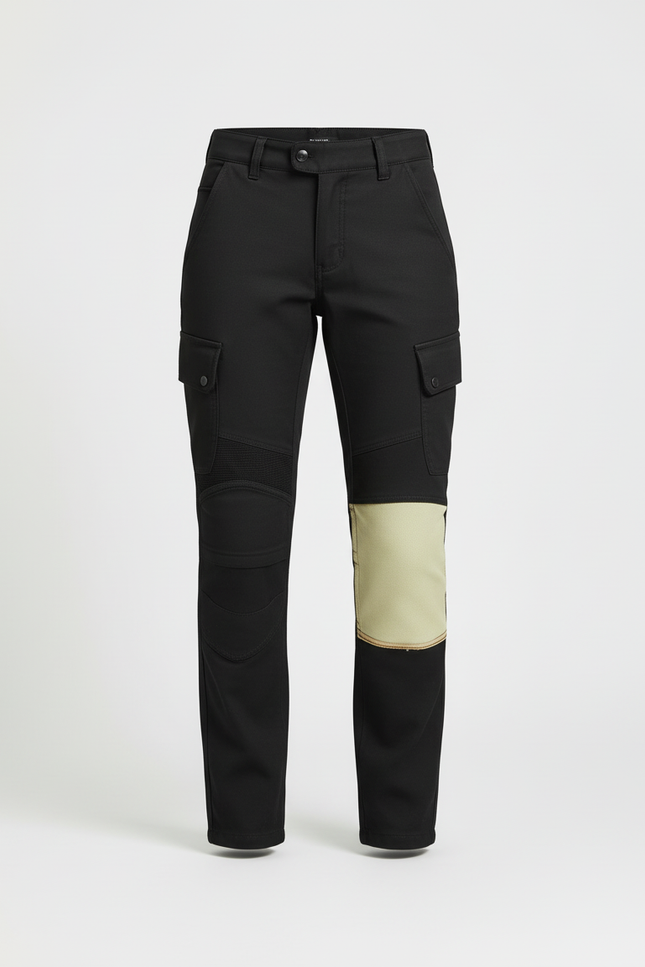Pantalon Cargo Noir Femme Décontracté Renforcé Ample - Gabardine - vue 3