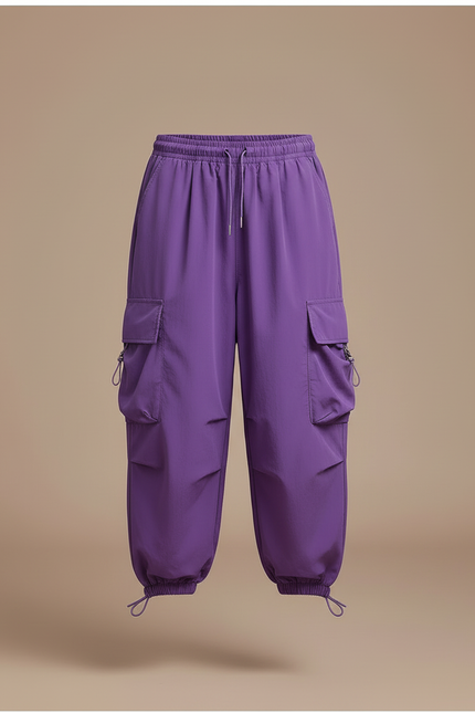 Pantalon Cargo Fille Violet Parachute Ripstop - Polyester - vue 3