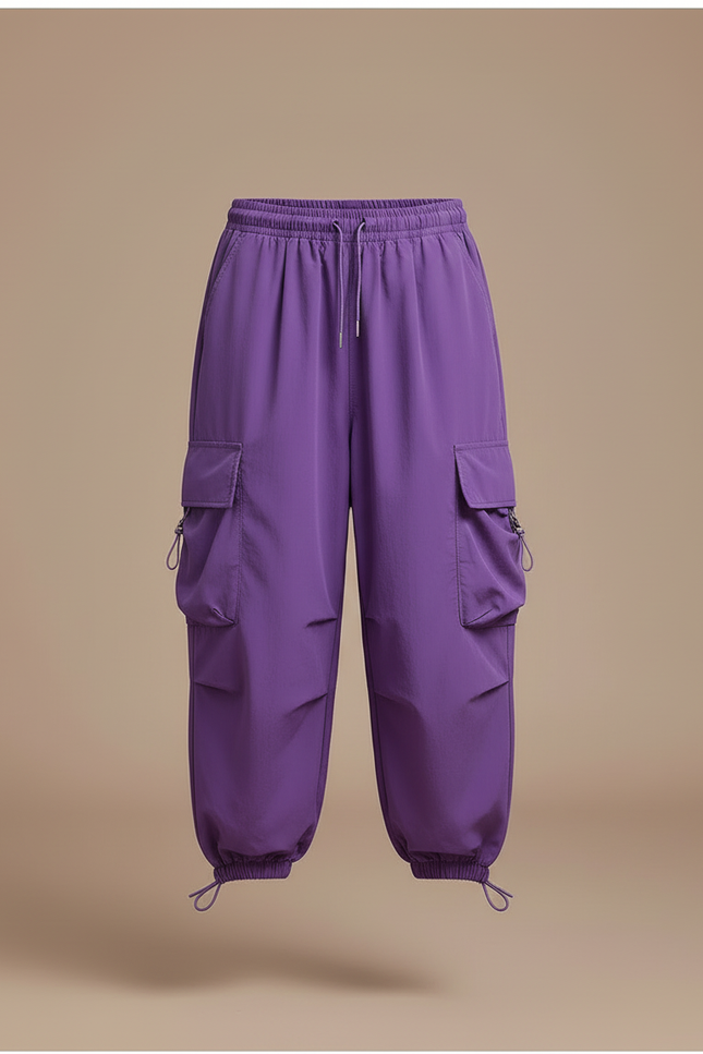 Pantalon Cargo Fille Violet Parachute Ripstop - Polyester - vue 3