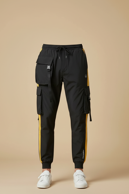 Pantalon Cargo Jogger - Noir Polyester - vue 3