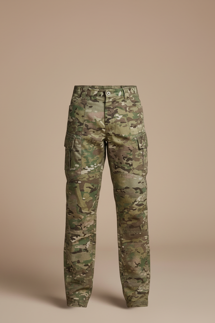 Pantalon Cargo Camouflage Militaire Enfant Tactique Résistant - Multicolore Toile - vue 3