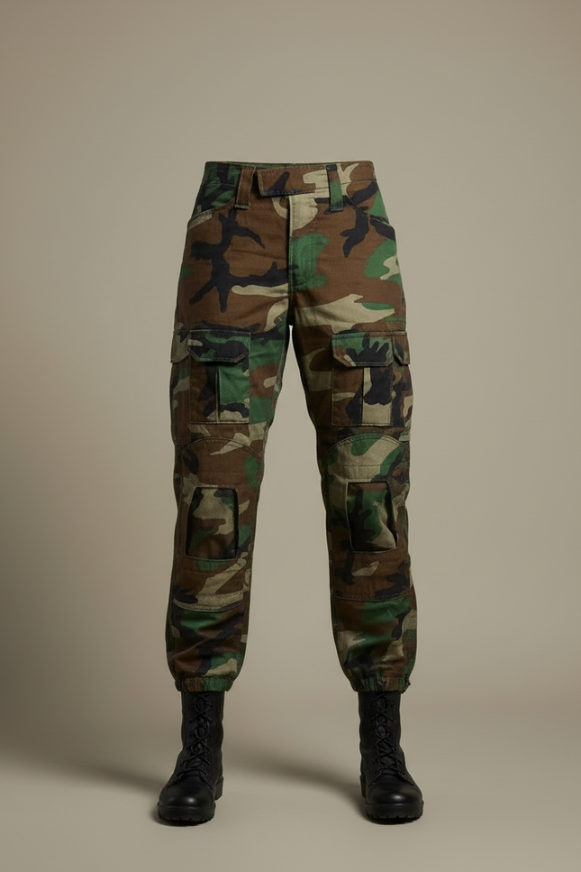 Pantalon Cargo Camouflage Militaire Femme Ample - Multicolore Toile - vue 3