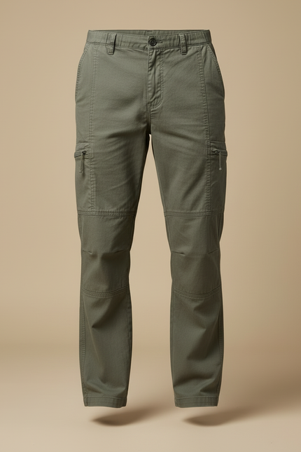 Pantalon Cargo Zippé Homme - Kaki Toile - vue 3
