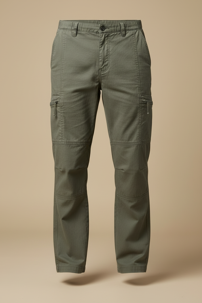 Pantalon Cargo Zippé Homme - Kaki Toile - vue 3