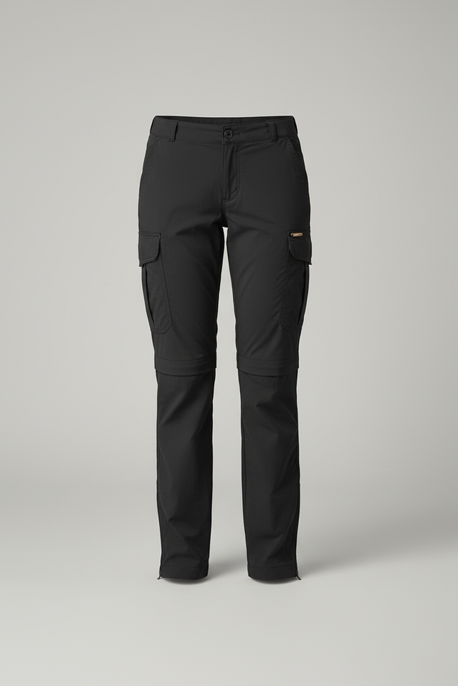 Pantalon Cargo Noir Convertible Léger Femme - Polyester - vue 3