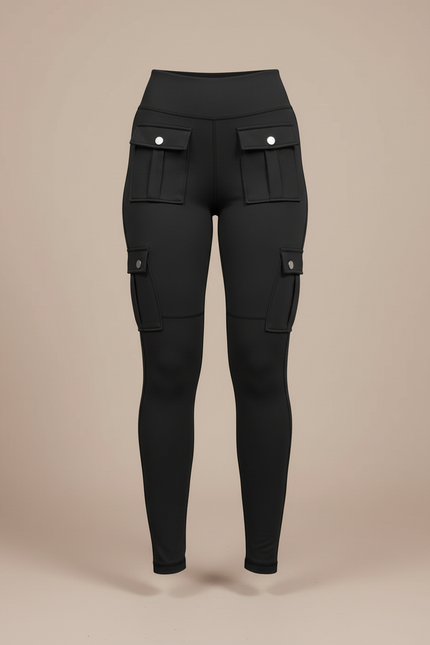 Pantalon Cargo Noir Skinny Poches Décontracté Femme - Maille - vue 3