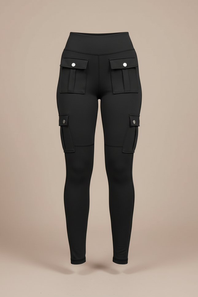 Pantalon Cargo Noir Skinny Poches Décontracté Femme - Maille - vue 3