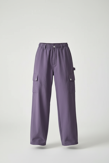 Pantalon Cargo Violet Ample Doux Enfants - Toile - vue 3
