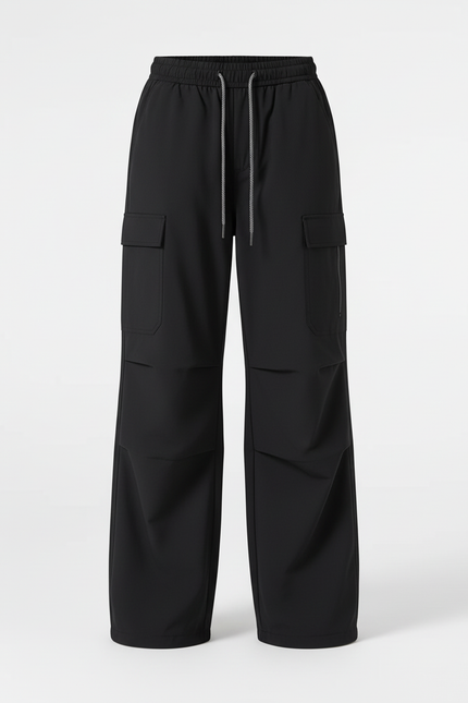 Pantalon Cargo Fille Noir Parachute Softshell - Polyester - vue 3