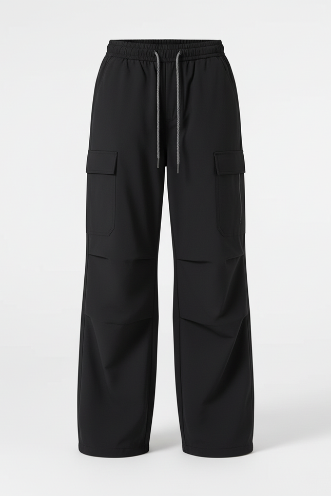 Pantalon Cargo Fille Noir Parachute Softshell - Polyester - vue 3