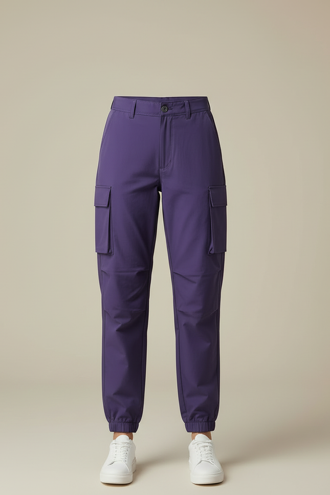 Pantalon Cargo Violet Ample Multipoches Femme - Polyester - vue 3