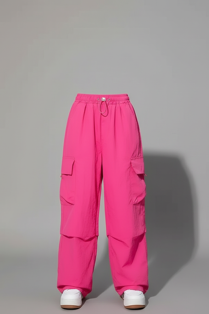 Pantalon Cargo Rose Ample Multipoches Streetwear Fille - Polyester - vue 3