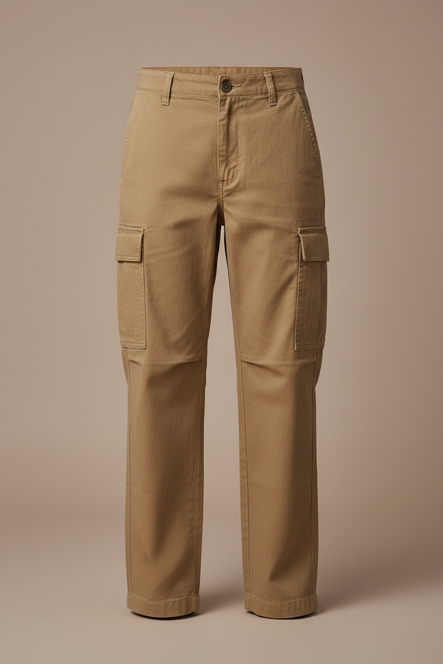 Pantalon Cargo Kaki Coton Ample Multipoches Décontracté Enfant - vue 3