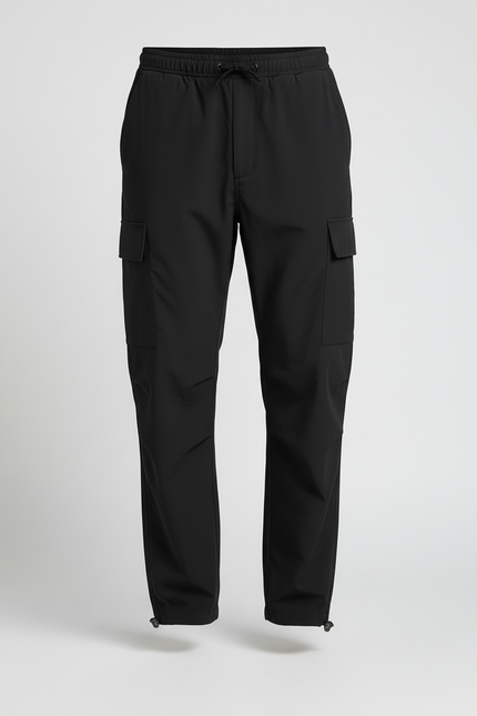 Pantalon Cargo Noir Ample Homme Décontracté - Polyester - vue 3