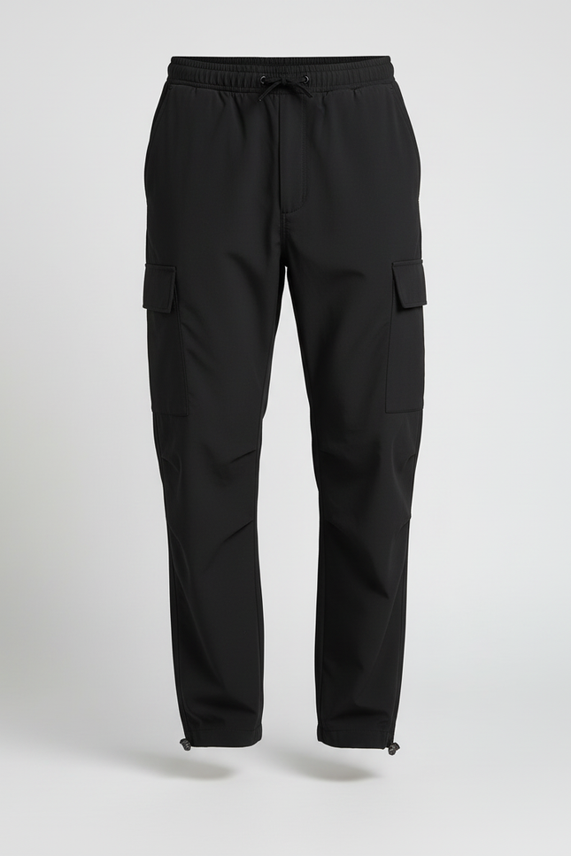 Pantalon Cargo Noir Ample Homme Décontracté - Polyester - vue 3