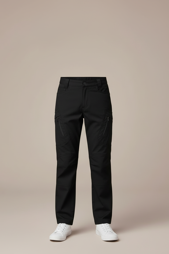 Pantalon Cargo Noir Enfant Multipoches Solide Décontracté - Toile - vue 3