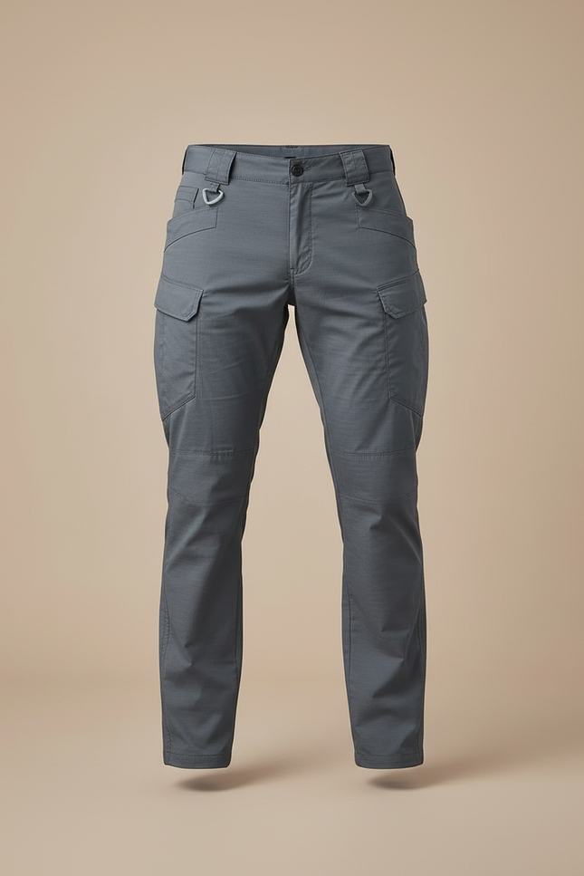 Pantalon Cargo Gris Homme Tactique Multipoches Décontracté - Polyester - vue 3