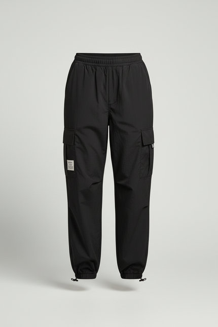 Pantalon Cargo Noir Fluide Multipoches Femme - Polyester - vue 3