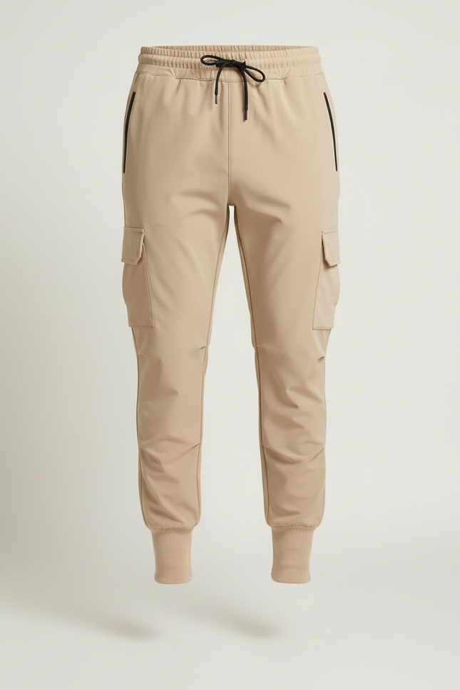 Pantalon Cargo Beige Slim Extensible Décontracté Homme - Polyester - vue 3