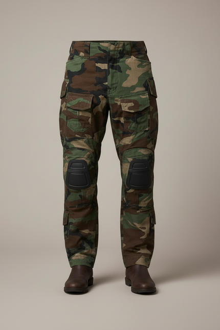 Pantalon Cargo Camouflage Militaire Renforcé Genoux Homme - Multicolore Toile - vue 3