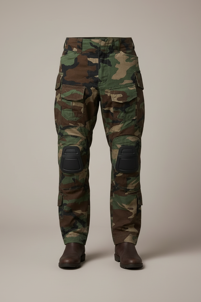Pantalon Cargo Camouflage Militaire Renforcé Genoux Homme - Multicolore Toile - vue 3